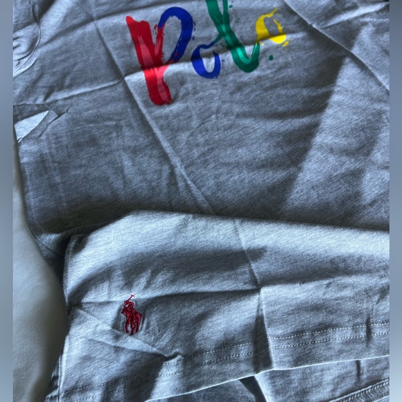 Polo by Ralph Lauren Gray Tee with Multicolor Logo - Picture 4 of 6